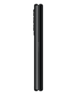 Telefon Telefon Samsung Galaxy Z Fold 3 negru fotografiat din lateral, inchis