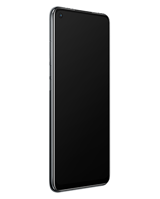 Telefon Telefon OPPO A54 5G Negru, fara imagine de fundal, privit din fata de la un unghi de 20 de grade spre stanga