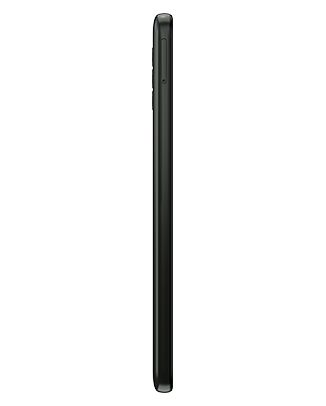Telefon Telefon Motorola E40 Dual Sim 64-4GB 5G Carbon Gray unul cu privire lateral stanga pe un fundal alb