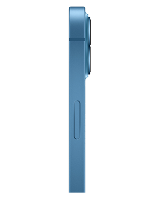 Telefon Telefon Apple iPhone 13 128 GB albastru, fotografiat din lateral
