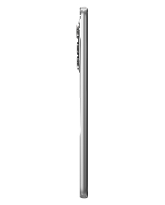 Telefon Telefon Motorola Edge 30 Dual Sim 128-8GB 5G Silvercu privire lateral stanga pe un fundal alb