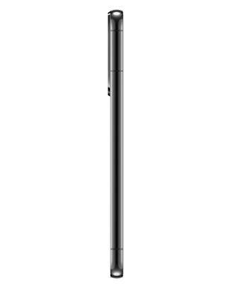 Telefon Telefon Samsung Galaxy S22+ negru fotografiat din lateral, cu fata spre dreapta