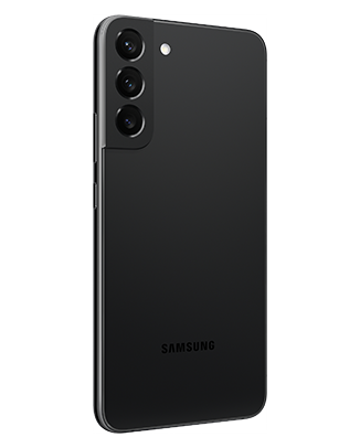 Telefon Telefon Samsung Galaxy S22+ plus fotografiat din spate, usor rotit catre dreapta