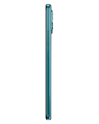 Telefon Telefon Moto G72 Albastru, vizibil din dreapta, observadu-se butoanele pentru volum si butonul de blocare