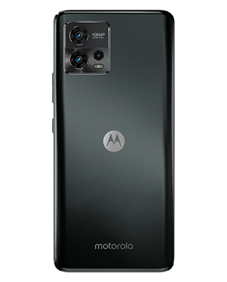Telefon Telefon Moto G72 Negru, privit din spate, observandu-se cele 3 camere
