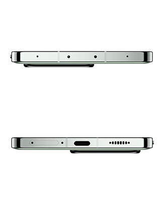 Telefon Telefon Xiaomi 13, verde, vizibil sus-jos, observadu-se portul de incarcare USB-C