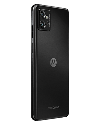 Telefon Telefon Motorola G32, negru, privit din stanga spate, observandu-se cele 3 camere