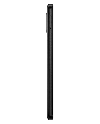 Telefon Telefon Motorola G32, negru, vizibil din lateral stanga, observadu-se slotul pentru SIM