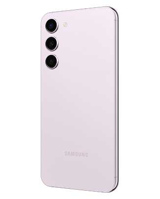 Telefon Telefon Samsung Galaxy S23 Plus, mov, privit din dreapta spate, observandu-se cele 3 camere