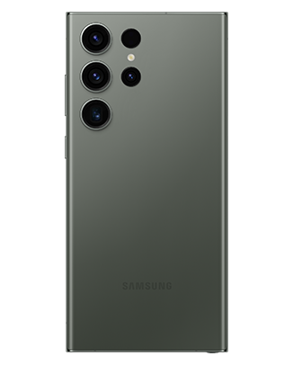 Telefon Telefon Samsung Galaxy S23 Ultra, verde, privit din spate, observandu-se cele 4 camere