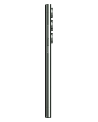 Telefon Telefon Samsung Galaxt S23 Ultra, verde, vizibil din lateral dreapta, observadu-se butoanele pentru volum si butonul de blocare