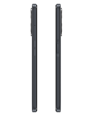 Telefon Telefon OnePlus Nord C2 Lite, negru, vizibil din laterale, observadu-se butoanele pentru volum si butonul de blocare