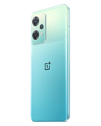 Telefon Telefon OnePlus Nord C2 Lite, albastru, privit din dreapta spate, observandu-se cele 3 camere
