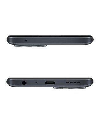 Telefon Telefon OnePlus Nord C2 Lite, negru, vizibill sus-jos, observadu-se difuzorul si portul de incarcare type C